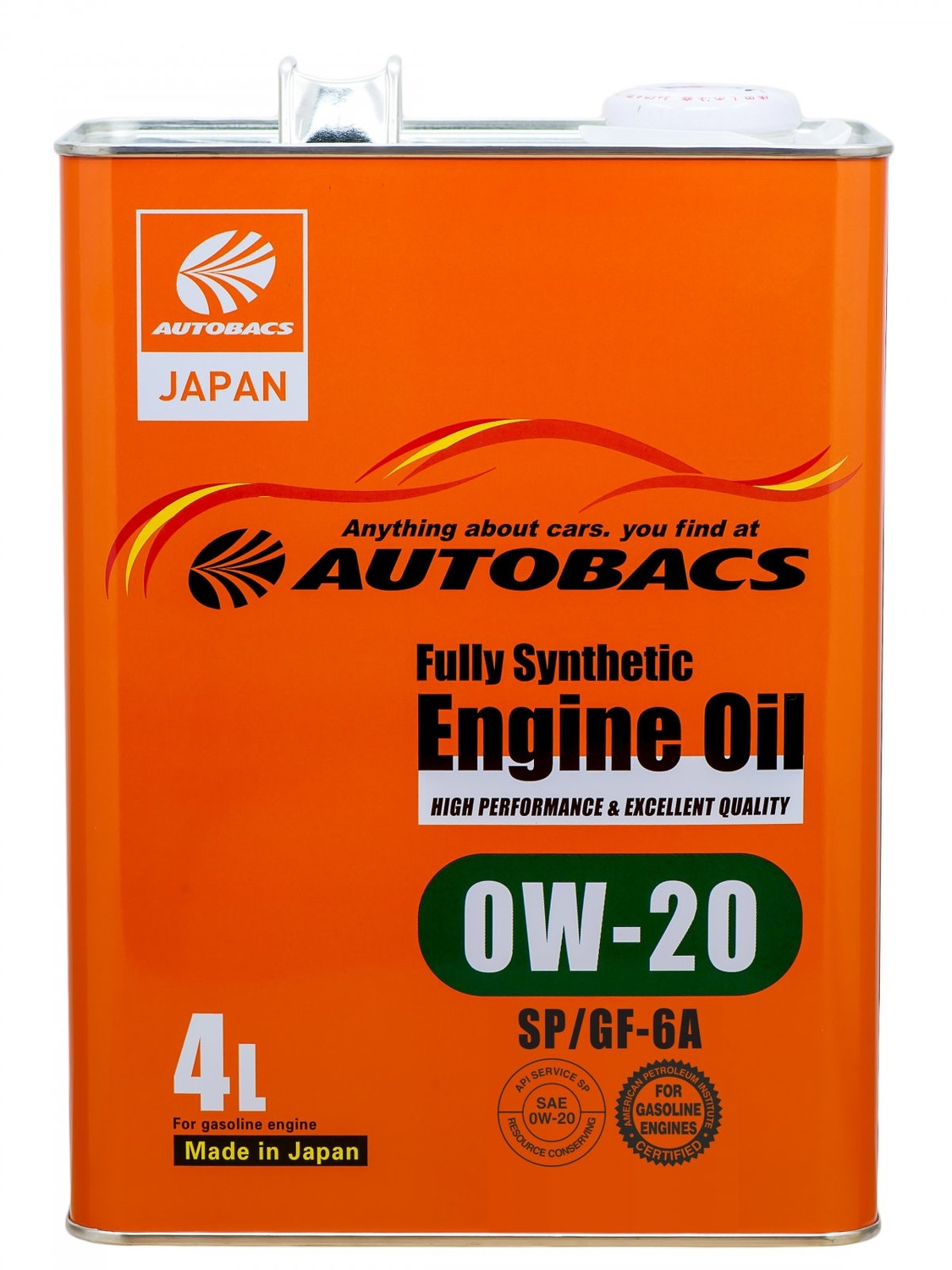 Масло моторное Autobacs 0W20 A00032230 ENGINE OIL API SP ILSAC GF-6A SYNTHETIC 4л